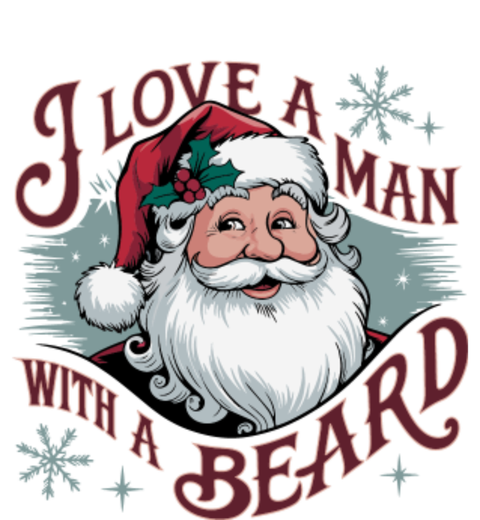 I Love A Man With A Beard Christmas Holiday Xmas Holiday Santa Claus Women's Long Sleeve Flannel Pajama Set 