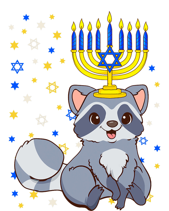 Chanukah Jewish Menorah Raccoon Funny Hanukkah T-Shirt