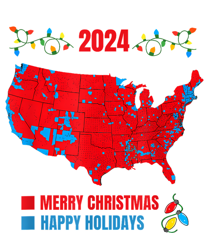 2024 Electoral Map Merry Christmas Trump Landslide Holiday T-Shirt