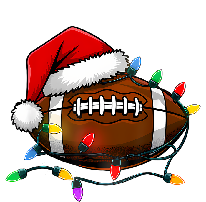 Christmas Football With Santa Hat Christmas Football Player Zip Tote Bag