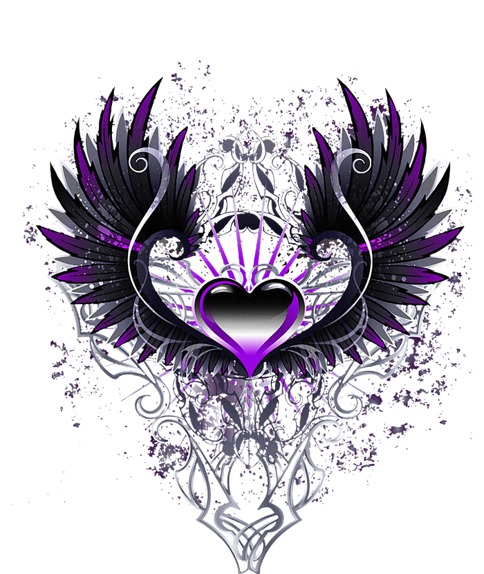 Fallen Angel Wings Dark Goth Clothing Heart Of Asexual T-Shirt