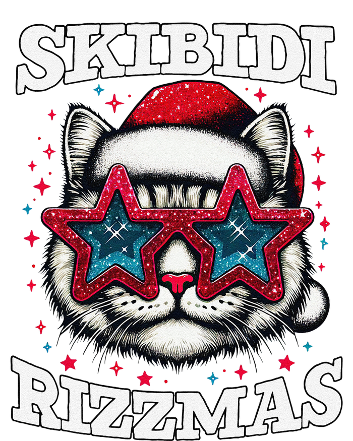 Skibid.I Rizzmas Funny Gen Alpha Slang Christmas Santa Cat T-Shirt