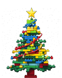 Christmaschristmas Tree Block Tree Block Brick Building Xmas Master Builder T-Shirt