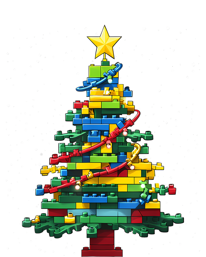 Christmaschristmas Tree Block Tree Block Brick Building Xmas Master Builder T-Shirt