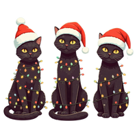 Cute Black Cat Santa Christmas Lights Cat Kitty Pajamas Xmas Cool Gift T-Shirt