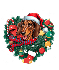 Dachshund Christmas Heart Wreath Santa Hat Dog Mom Dog Lover Gift Bumper Sticker