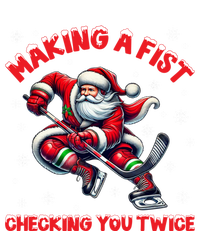 Making A Fist Checking You Twice Ice Hockey Xmas Snowflakes Gift T-Shirt