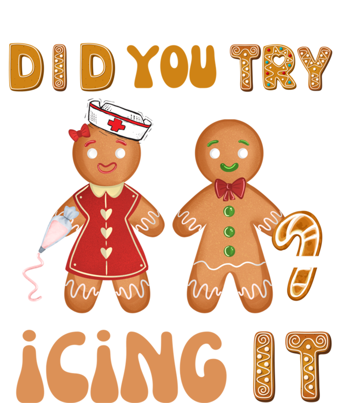 Did You Try Icing It Funny Gingerbread Christmas Nurse Gift Short Acrylic Beanie