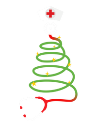 Funny Christmas Tree With Stethoscope Nurse Hospital Xmas Gift T-Shirt