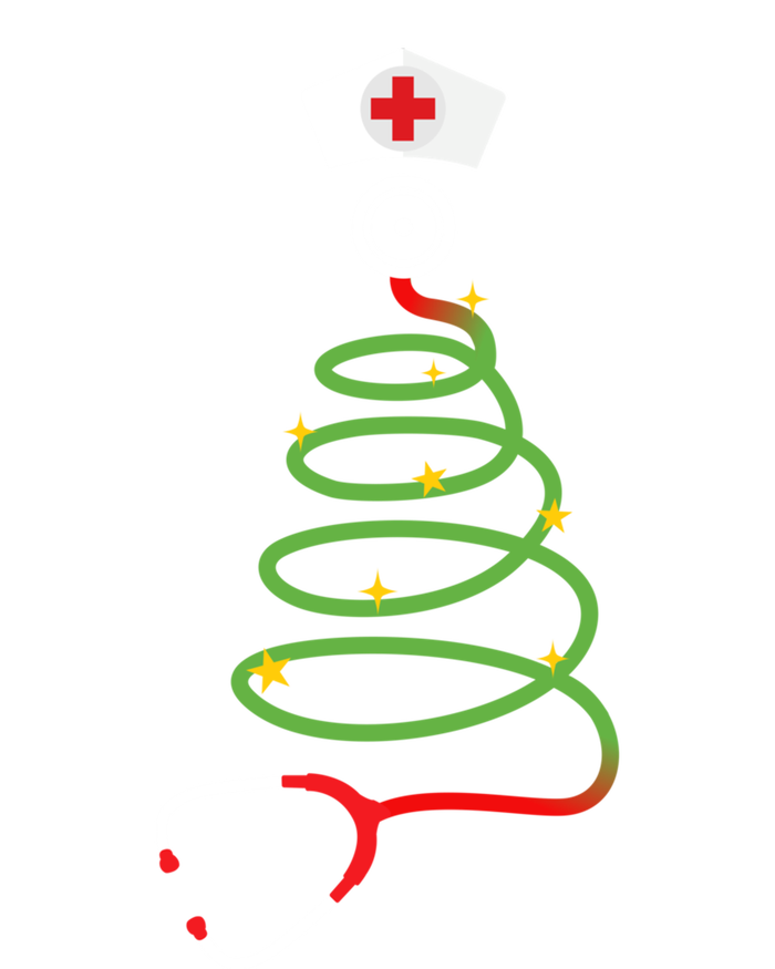 Funny Christmas Tree With Stethoscope Nurse Hospital Xmas Gift T-Shirt