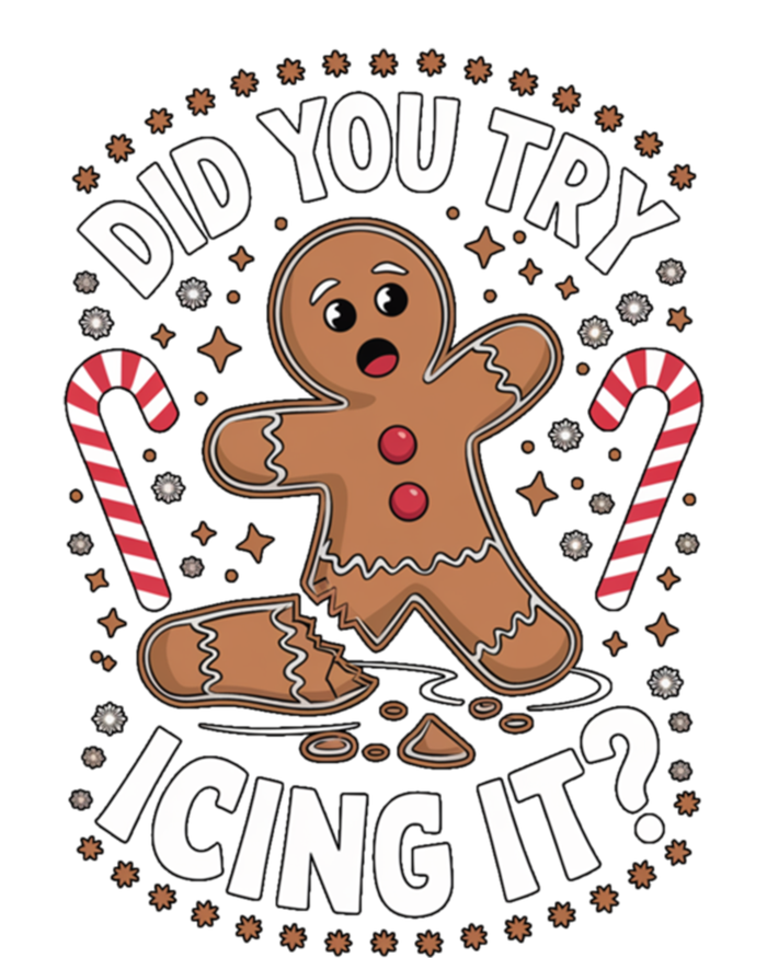 Funny Gingerbread Did You Try Icing It ? Cookie Baking Gift Full-Length Apron With Pockets