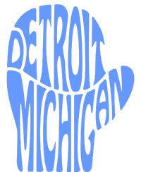 Detroit Michigan Mitten Shaped Word Art T-Shirt