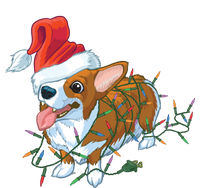 Funny Tangled Christmas Lights Corgi Dog Cooling Performance Crew T-Shirt