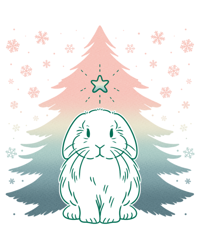 Holland Lop Rabbit Bunny Christmas Tree Snow Flakes Holiday Gift T-Shirt