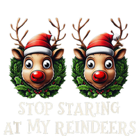 Funny Stop Staring At My Reindeers Boobs Ugly Gag Xmas T-Shirt