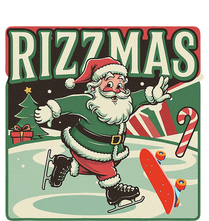 Retro Skibid.I Rizzmas Funny Santa Clause Skating Board T-Shirt