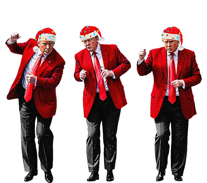 Christmas Donald Trump President 2024 Dancing Funny Santa Cooling Performance Long Sleeve Crew