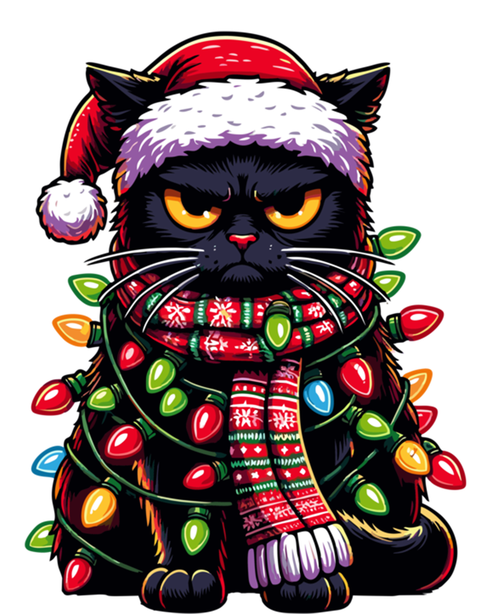 Grumpy Black Cat Meowy Xmas Christmas Outfit Cat Dad Cat Mom Great Gift T-Shirt