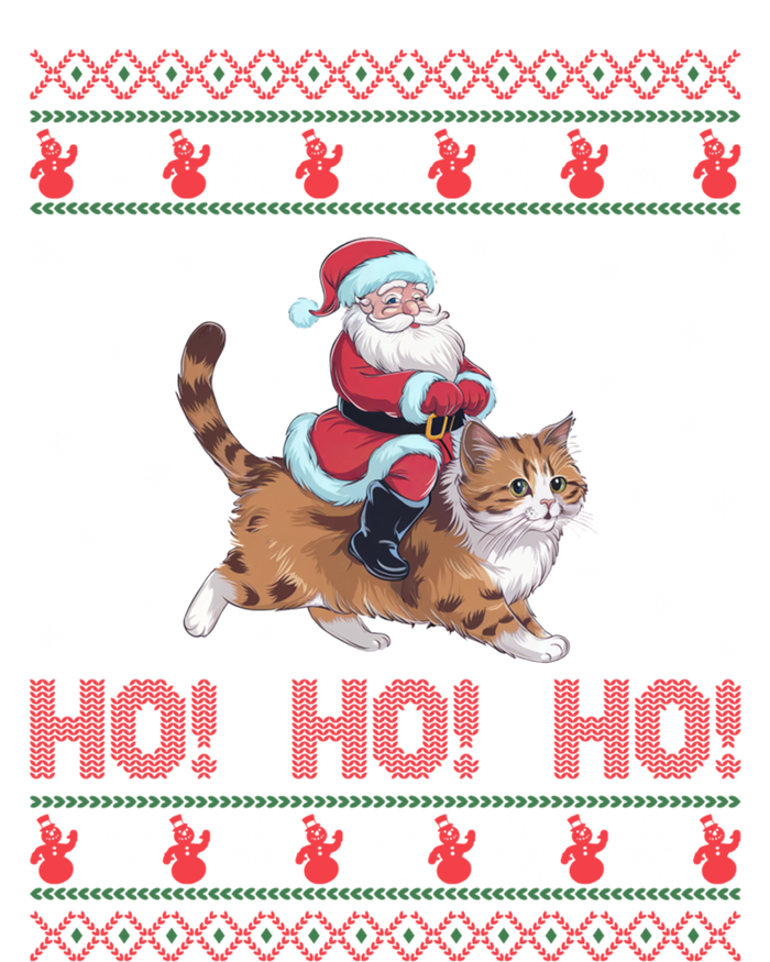 Ho Ho Ho Santa Riding Ragdoll Cat Ugly Christmas Gift T-Shirt