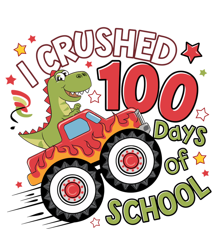 I Crushed 100 Days Of School Dinosaur Monster Truck Boy T-Shirt