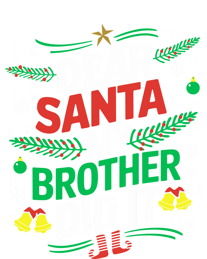 Family Funny Dear Santa My Brother Did It Christmas Pom Pom 12in Knit Beanie