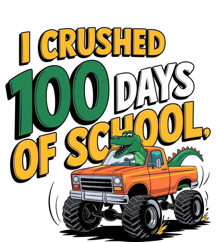 I Crushed 100 Day Of School Monster Truck T Rex Dinosaur Boy T-Shirt