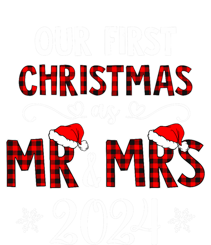 Couple Wife Husband Xmas Our First Christmas As Mr Mrs 2024 Women's Flannel Pajama Set