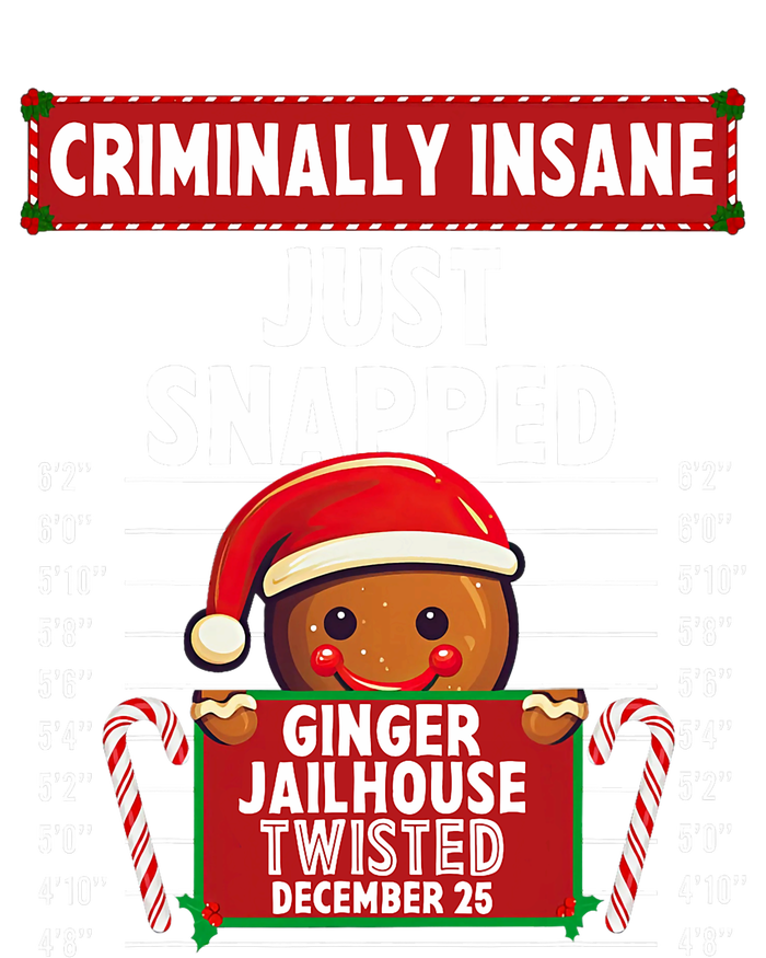 Criminally Insane Ginger Jailhouse Christmas Gingerbread T-Shirt