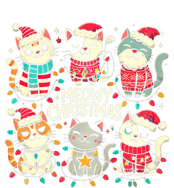 Cute Christmas Cats In Festive Outfits Design With Holiday Women's Perfect Tri Tunic Long Sleeve Shirt