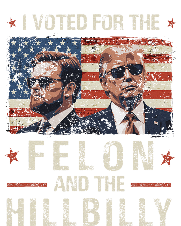 I Voted For The Felon And The Hillbilly 2024 Trump Vance Performance Sprint T-Shirt