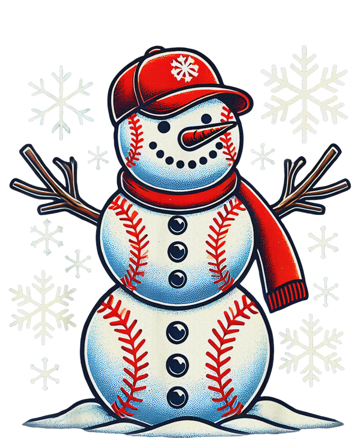 Christmas Baseball Snowman Baseball Christmas Women T-Shirt