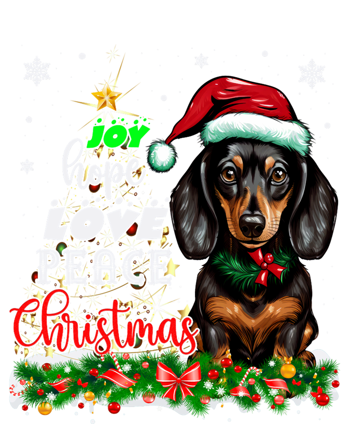 Cute Dachshund Joy Hope Love Peace Christmas Xmas Wiener Dog Coaster