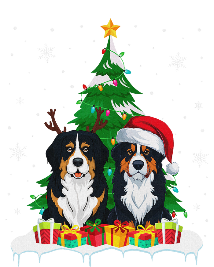 Bernese Mountain Dog Christmas Tree Lights Santa Reindeer Pj Tie-Dye Long Sleeve Shirt