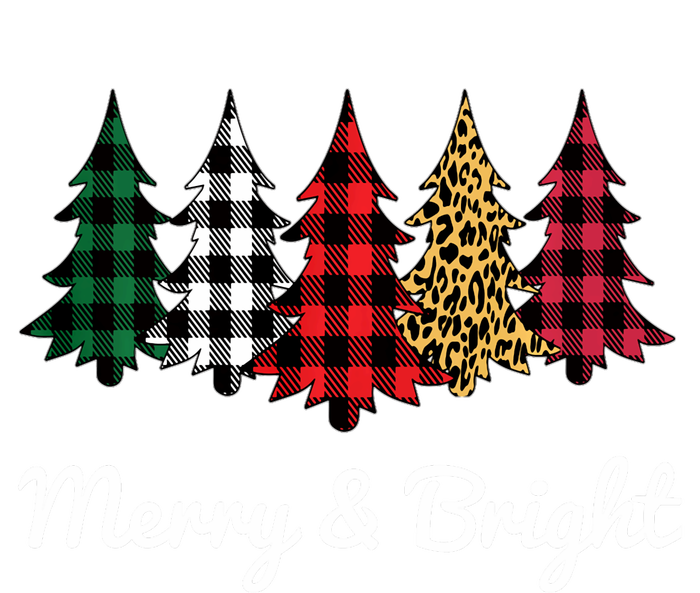 Cute Merry And Bright Leopard Plaid Christmas Tree Premium T-Shirt