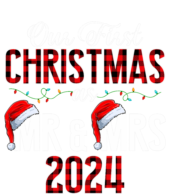 Cute Our First Christmas As Mr & Mrs 2024 Couples Pajamas Coaster