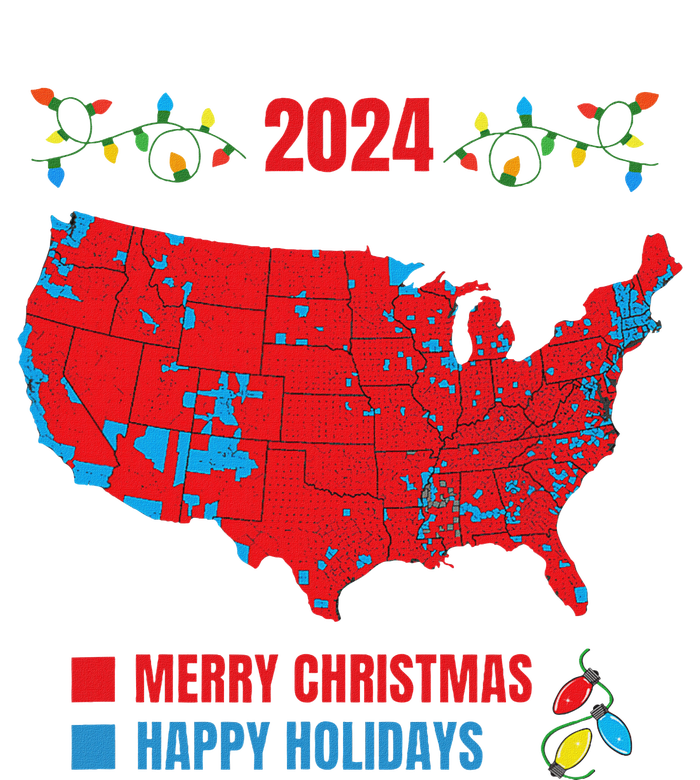 2024 Electoral Map Merry Christmas Trump Landslide Holiday Women's Flannel Pajama Set