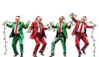 Funny Trump Dance Santa Claus Christmas Xmas Pajamas Ymca Women's Flannel Pajama Set