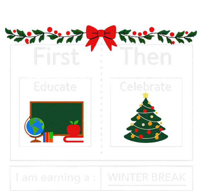 First Educate Then Celebrate Winter Break Christmas Teacher Sustainable Knit Beanie