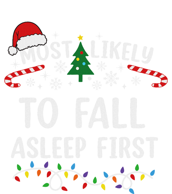 Most Likely To Fall Asleep First Family Matching Christmas Long Sleeve Pajama Set