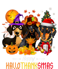 Dachshund Dog Halloween Merry Christmas Happy Hallothanksmas T-Shirt