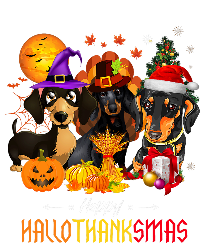 Dachshund Dog Halloween Merry Christmas Happy Hallothanksmas T-Shirt