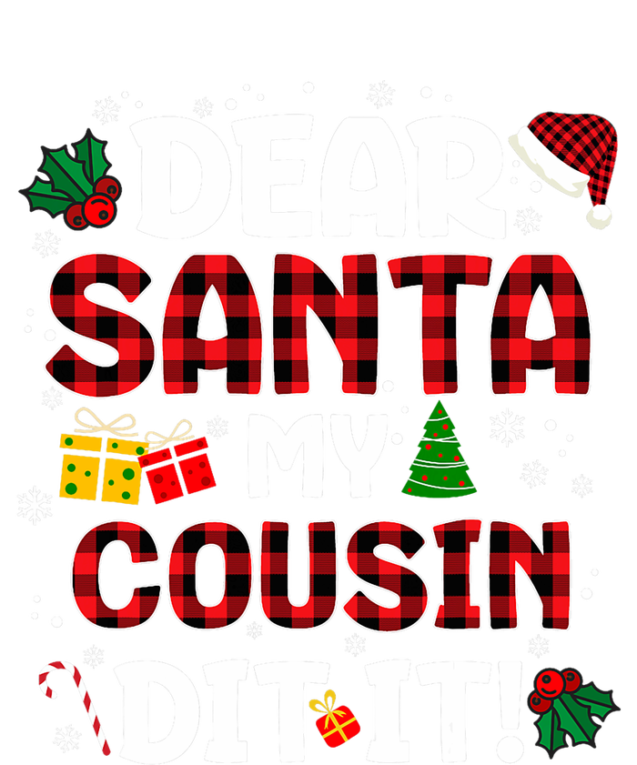 Dear Santa My Cousin Did It Buffalo Plaid Christmas Pajama Valucap Bio-Washed Visor