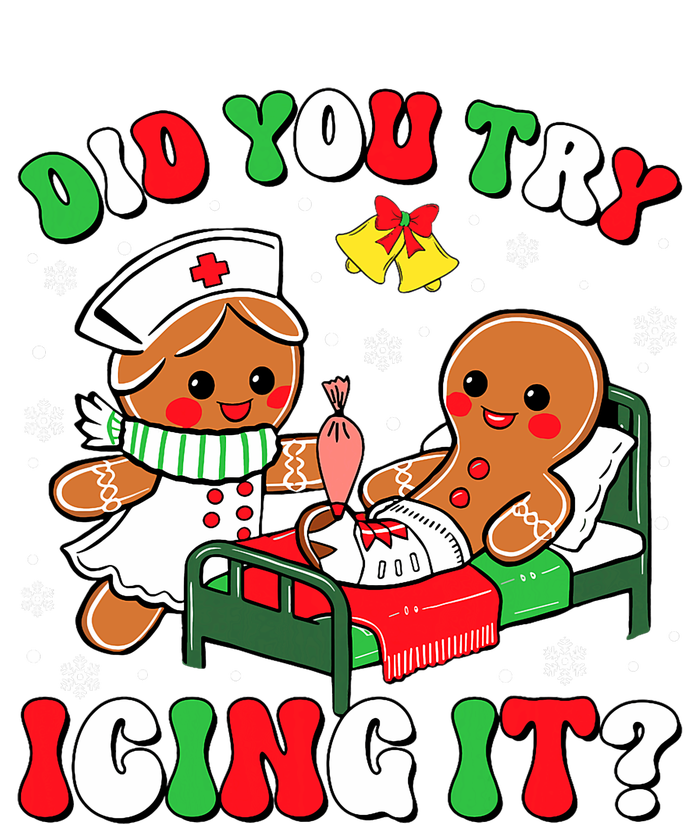 Did You Try Icing It Retro Christmas Gingerbread Nurse Squad Yupoong Adult 5-Panel Trucker Hat