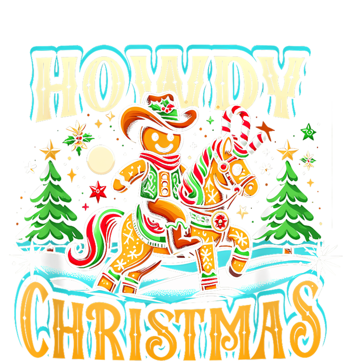 Howdy Christmas Gingerbread Man Cowboy Ride Horse Western Kids Tie-Dye T-Shirt