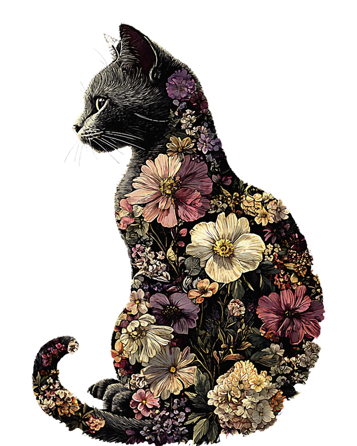 Floral Cat T-Shirt