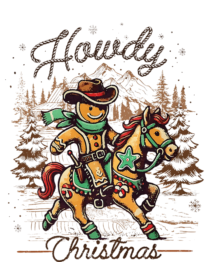 Howdy Christmas Gingerbread Man Cowboy Ride Horse Western T-Shirt