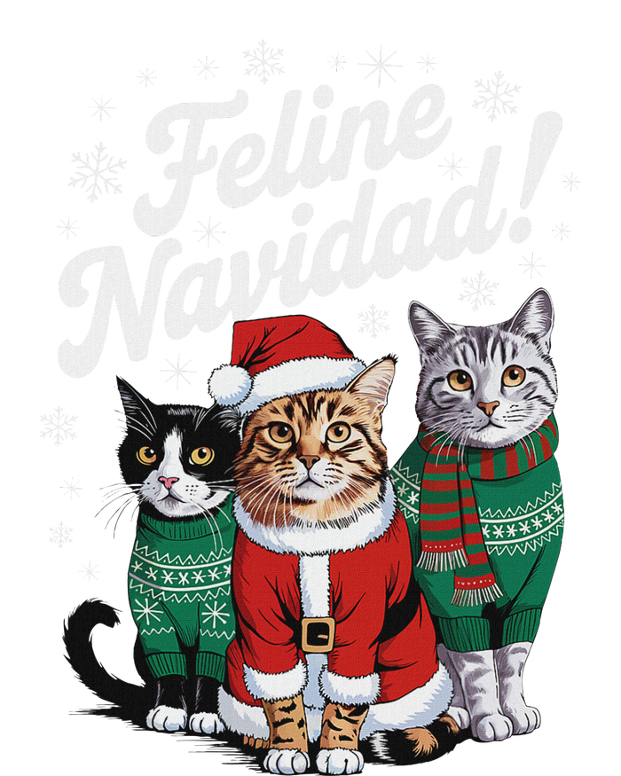 Feline Navidad Funny Cat Christmas Holiday Xmas Santa Hat Sweatshirt