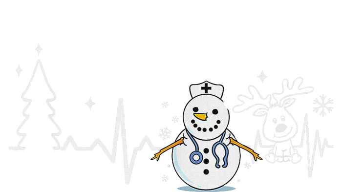 Heartbeat Nurse Snowman Nurse Christmas T-Shirt