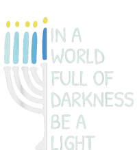 In A World Full Of Darkness Be A Light Happy Hanukkah Striped Beanie with Solid Band