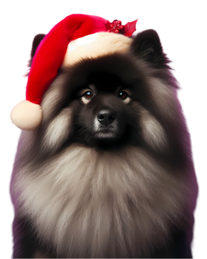 Keeshond With Santa Hat Christmas Dog Owner Lover Xmas Mom Gift T-Shirt